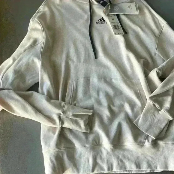 Adidas NEW Unisex French Terry Loose Fit Botanically Dyed Pullover Hoodie Sz M - Picture 3 of 6